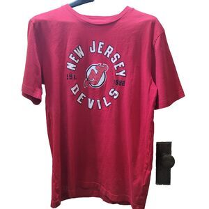 New Jersey Devils Fanatics NHL Tee – Red Men's Large, Vintage Sports Shirt